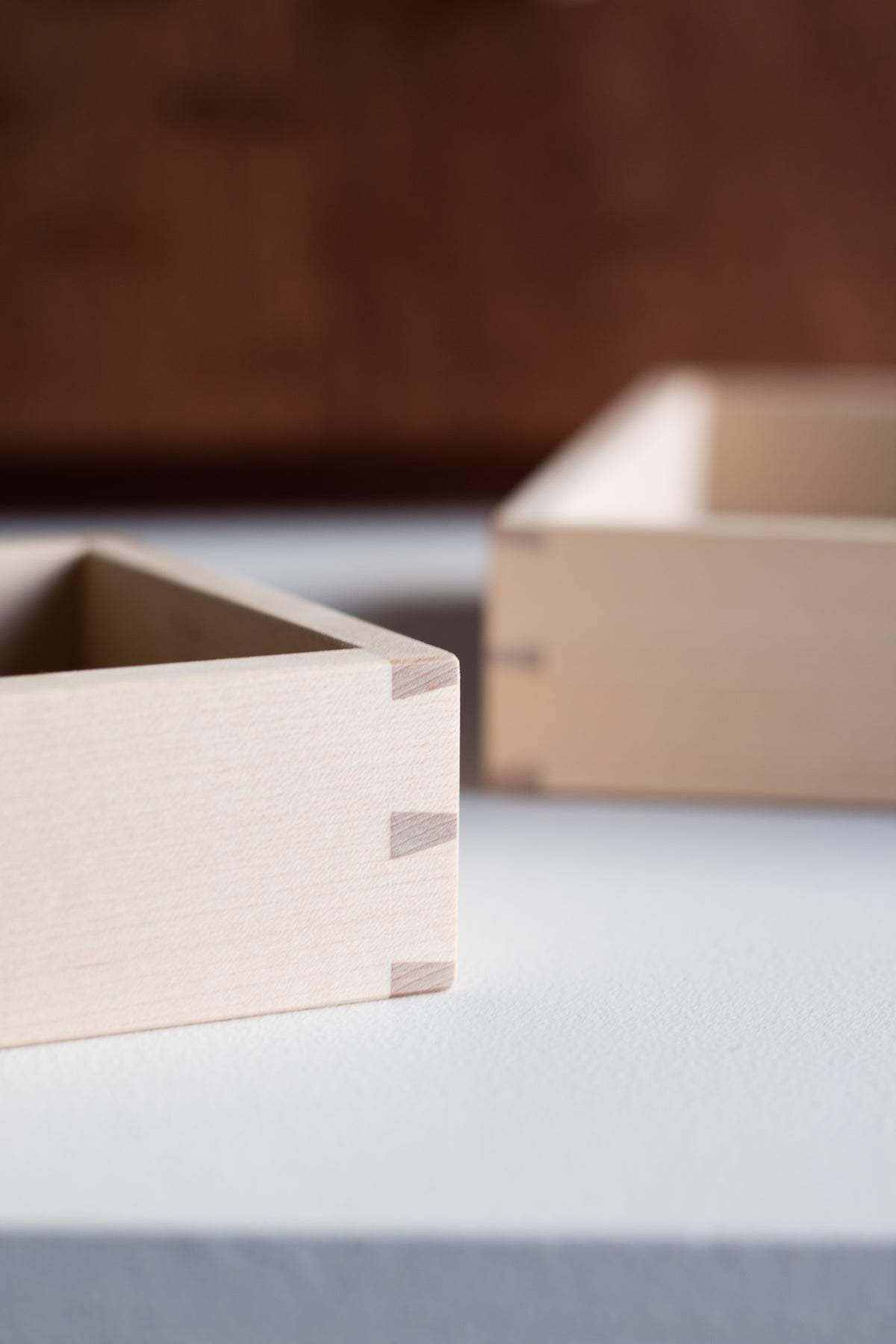 Mahogany and birch jewellery box